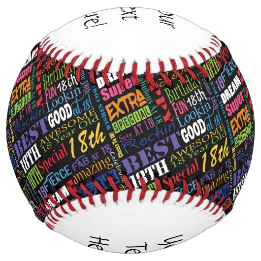 第18回誕生日パーティーの特別モノパーソナライズされたグラム ソフトボール (正面)