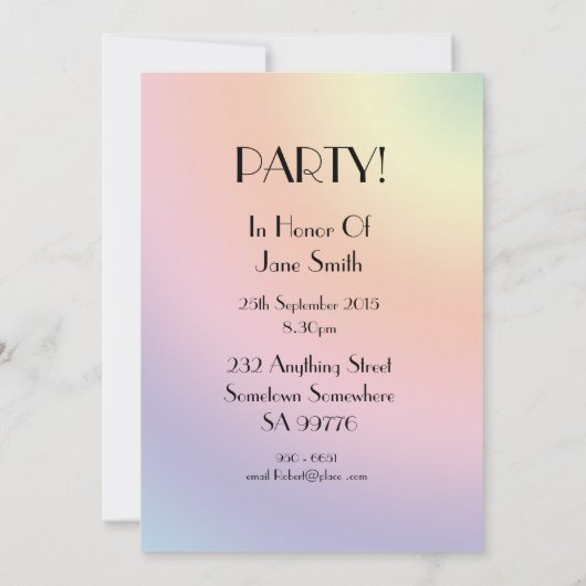 第18回誕生日パーティーの看板の招待状 招待状 (裏面)