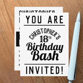 第18回誕生日パーティーへの招待 招待状