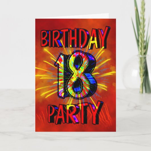 第18回誕生日パーティーへの招待 招待状 (正面)