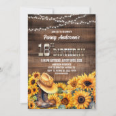 第18回誕生日パーティーウッドス素朴ンフラワー 招待状 (正面)