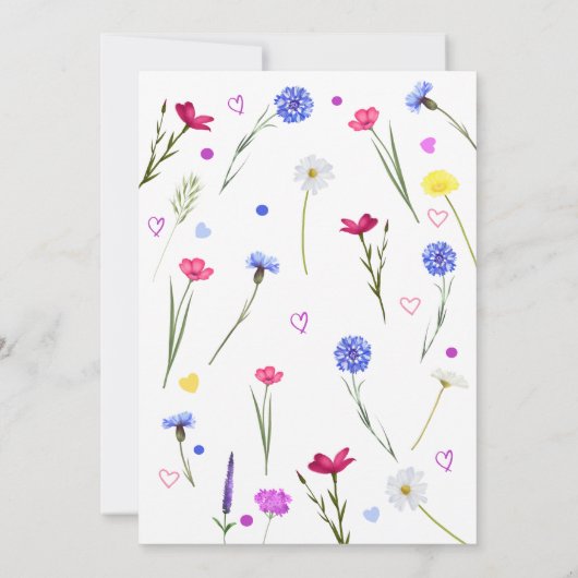 第18回誕生日パーティーパープルワイルドフラワーメドウ 招待状 (裏面)