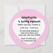 第18回誕生日パーテモダンィーピンク&ブラックW689B16 招待状 (裏面)
