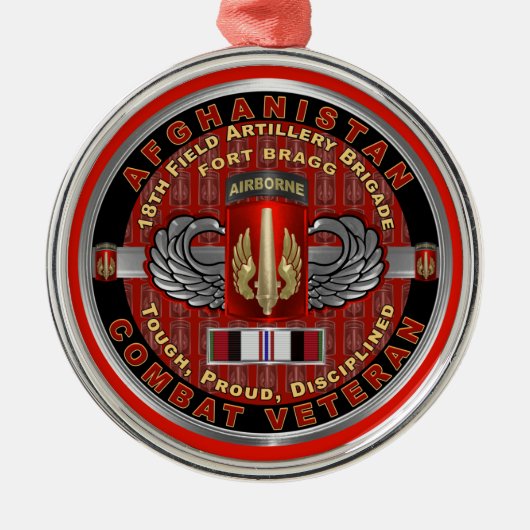 第18回野砲兵旅団アフガニスタン退役軍人 メタルオーナメント (正面)