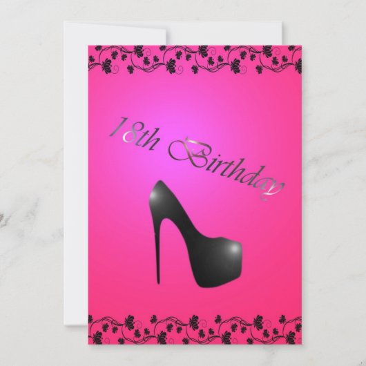 第18女の子のための誕生日のパーティの招待状 招待状 (正面)