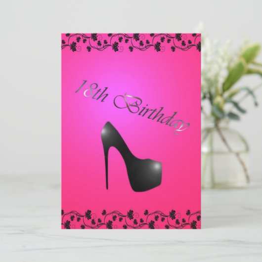 第18女の子のための誕生日のパーティの招待状 招待状 (スタンド正面)