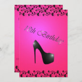 第18女の子のための誕生日のパーティの招待状 招待状 (正面/裏面)