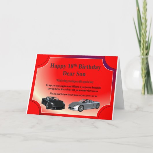 第18息子のためのバースデー・カード カード (正面)