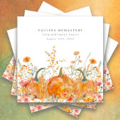 第18期パーティーパンプキンワイルドフラワーカスタム スタンダードカクテルナプキン