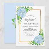 第18期ブルーアジサイ縁ど誕生日 招待状 (正面/裏面)