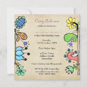 第18落書きのカラフルな誕生日のパーティの招待状 招待状 (裏面)