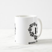 第18記念日マグ一緒の18年のハートのギフトの コーヒーマグカップ (正面右)