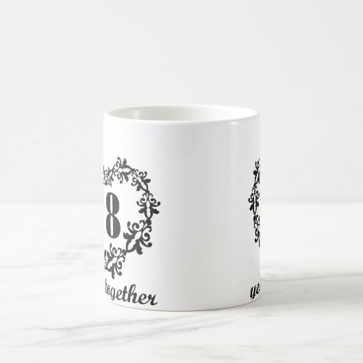 第18記念日マグ一緒の18年のハートのギフトの コーヒーマグカップ (中央)