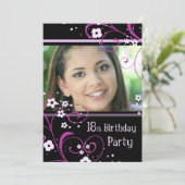 第18誕生会の写真の招待状カード 招待状 (スタンド正面)