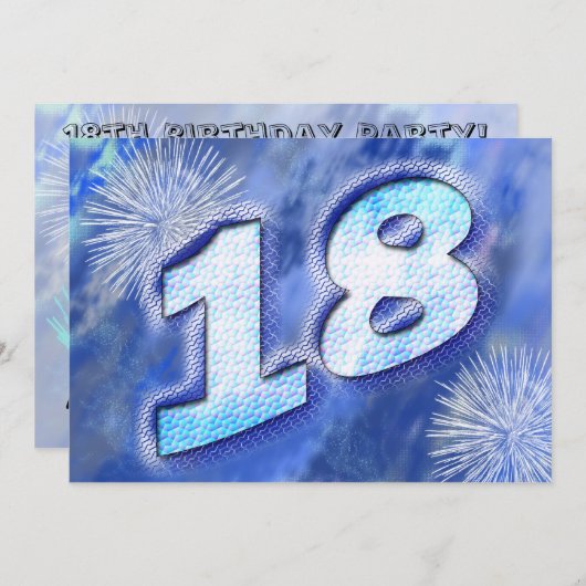 第18誕生日のパーティの招待状 招待状 (正面/裏面)