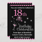 第18誕生日のパーティの招待状 招待状 (正面/裏面)