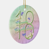 第18誕生日の虹の記念品のオーナメント セラミックオーナメント (右)