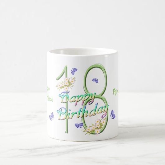 第18誕生日の蝶ダンスのマグ コーヒーマグカップ (中央)