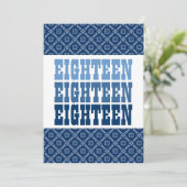 第18誕生日の青いダイヤモンドの正方形Ver 51g Z151g 招待状 (スタンド正面)