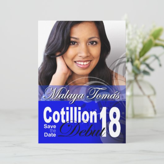 第18誕生日のCotillionのデビューの保存日付の写真 セーブザデート (スタンド正面)