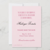 第18誕生日のCotillionのデビューの保存日付の写真 セーブザデート (裏面)