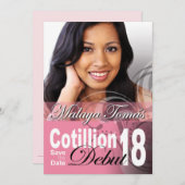 第18誕生日のCotillionのデビューの保存日付の写真 セーブザデート (正面/裏面)