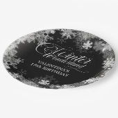 第18誕生日ウィンターワンダーランドスノーフレークのお気に入り ペーパープレート (アングル)