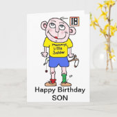 第18誕生日カードオス カード (黄色い花)