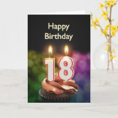 第18誕生日カード（ろうそく） カード (黄色い花)