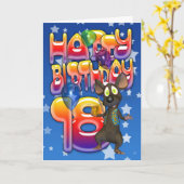 第18誕生日カード、ハッピーバースデー カード (黄色い花)