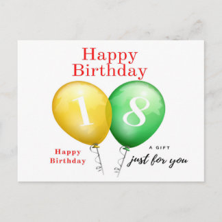 第18誕生日カード ポストカード