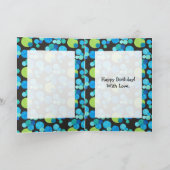 第18誕生日カード:青い月とストライプ月 カード (内部)