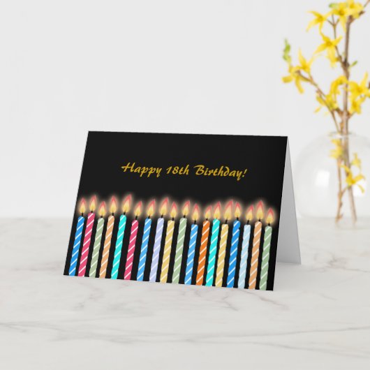 第18誕生日キャンドルカーカスタマイズド カード (黄色い花)