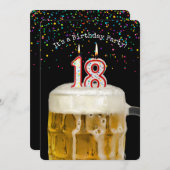 第18誕生日キャンドルパーティの招待状 招待状 (正面/裏面)