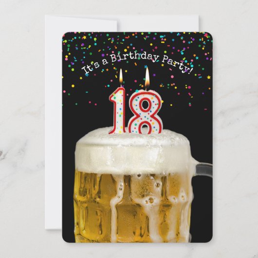 第18誕生日キャンドルパーティの招待状 招待状 (正面)