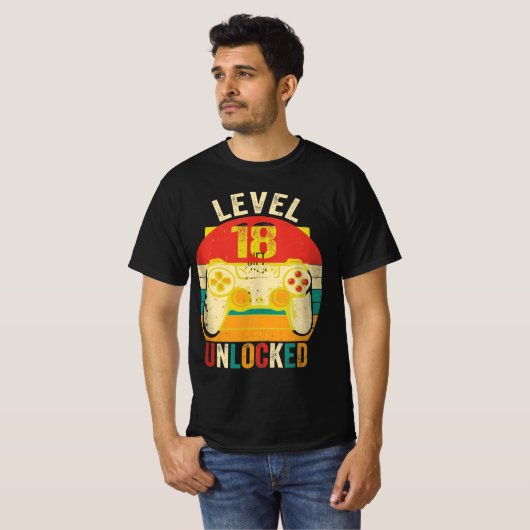 第18誕生日ギフトボーイズ男性18歳ヴィンテージ Tシャツ (正面フル)