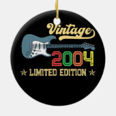 第18誕生日ギフト女子男性へギター愛好家 セラミックオーナメント (裏面)