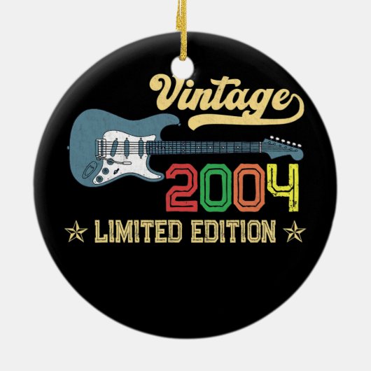 第18誕生日ギフト女子男性へギター愛好家 セラミックオーナメント (裏面)