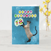 第18誕生日シャム猫カード カード (黄色い花)