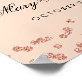 第18誕生日バラ金ゴールドフェイクグリッター紙吹雪 ポスター (角)