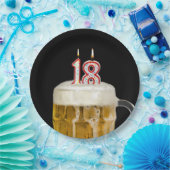 第18誕生日ビールオンブラック紙プレート ペーパープレート (パーティー)