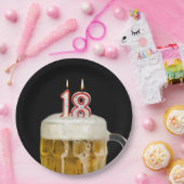 第18誕生日ビールオンブラック紙プレート ペーパープレート (パーティー)