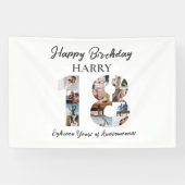 第18誕生日フォトコラージュパーティーバナー 横断幕 (横)