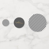 第18誕生日フォト白黒金ゴールドパーティー コンフェッティ (正面)