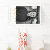 第18誕生日フォト金ゴールド紙吹雪 横断幕 (インサイチュ)