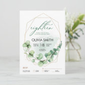 第18誕生日ユーカリエレガントグモダンリーン 招待状 (スタンド正面)