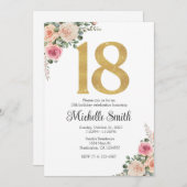 第18誕生日招待状テンプレート 招待状 (正面/裏面)