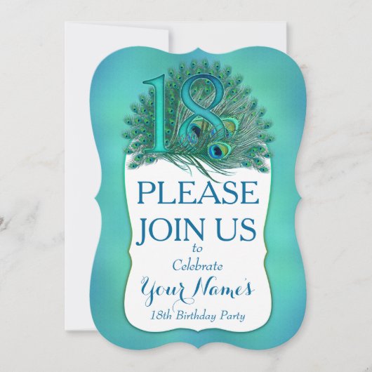 第18誕生日招待状 招待状 (正面)