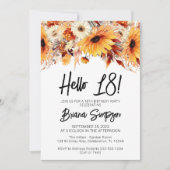 第18誕生日秋フローラ 招待状 (正面)