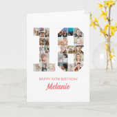 第18誕生日第18号写真コラージュパーソナライズされた カード (黄色い花)